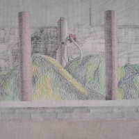 "Washington Monument 0363", Graphite & Colored Pencil, 5' x 7', 2005