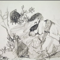 Palms Plein Air #2, Graphite, 18" x 24", 2005